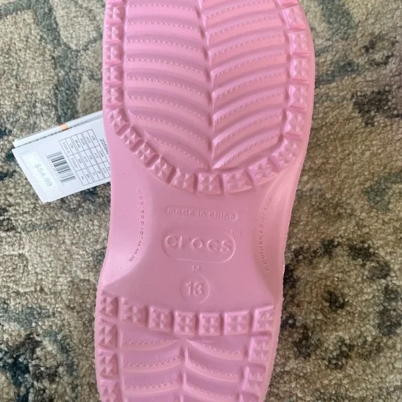 CROCS Pink Glitter Classic Clog size 13 NWT - Picture 4 of 5